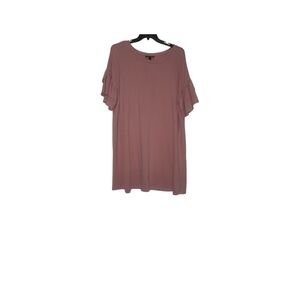 Lane Bryant Pink Ruffle Sleeve Dress